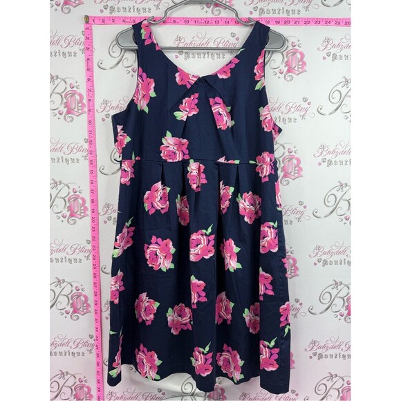 Motherhood Maternity Dresses & Skirts - Motherhood Maternity dress Navy Floral Midi Dress with Pink Roses